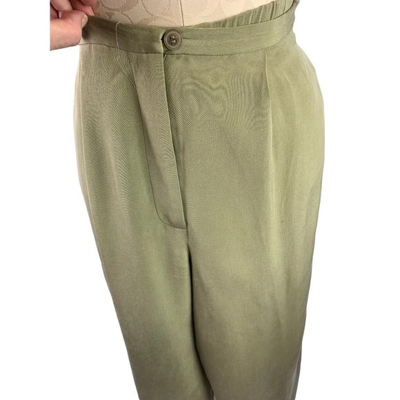 Large Moda Seta by Sandra King Women's Sage Green Pant Suit 2 Piece - Picture 8 of 10